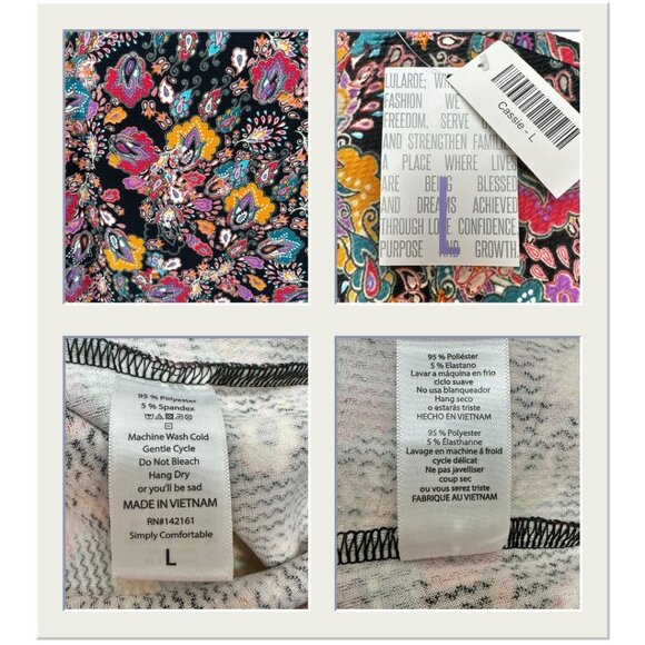 LuLaRoe Cassie Bundle of 2 Womens Large Skirts Pencil Multicolor Stretch Comfort - Picture 5 of 8